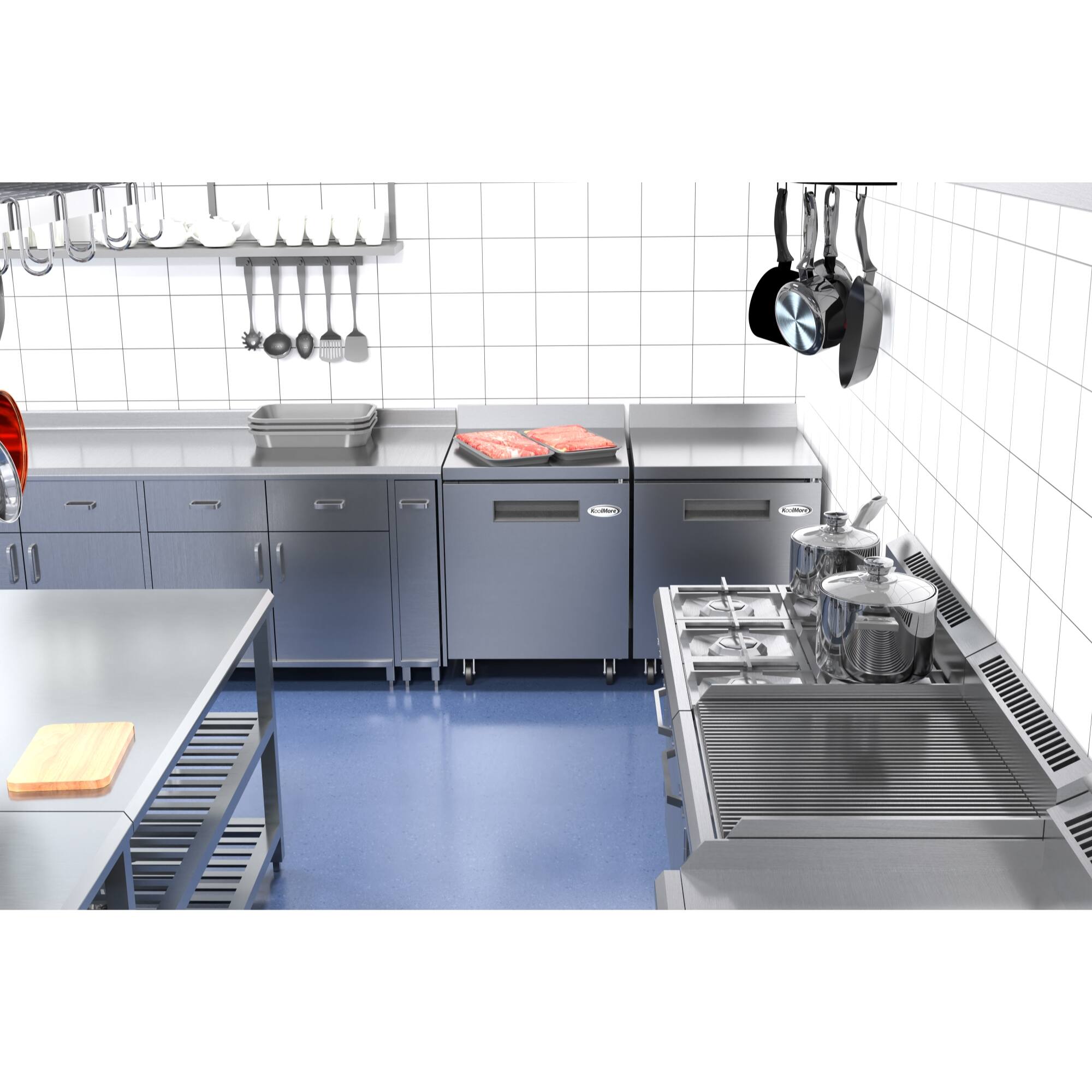 Alt View 6. Koolmore - 27 In. One-Door Worktop Freezer With 3.5 in. Backsplash,  6.3 Cu. Ft. - Stainless-Steel.