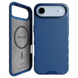 Smartish - iPhone Air MagSafe Case - Gripmunk Protective Slim Grip Magnetic Cover - Blues on The Green