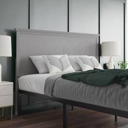 Emma + Oliver - Frenti Herring Bone Wooden Adjustable Headboard Only - Gray Wash