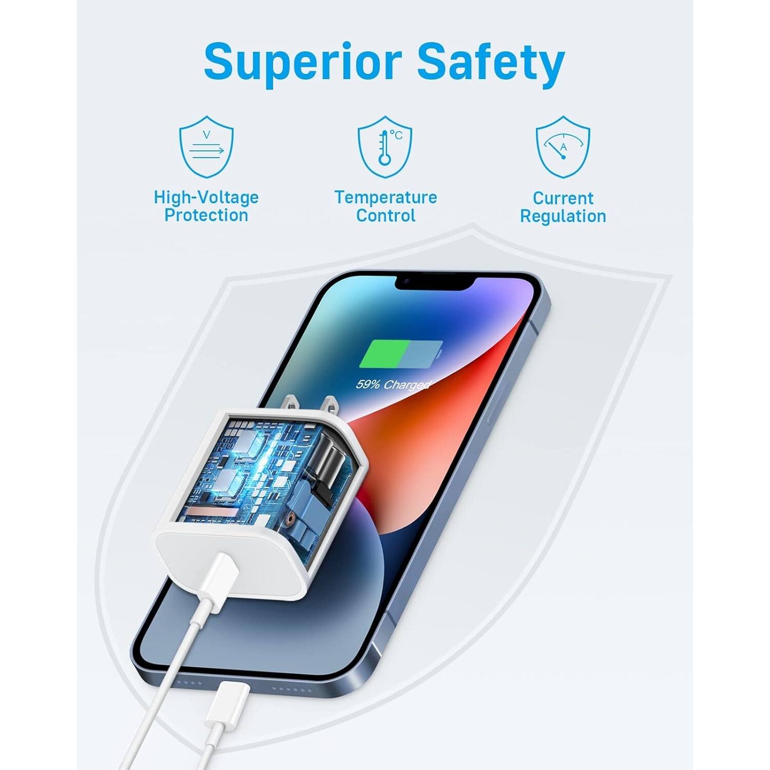 Superior Safety

High-Voltage Protection
Temperature Control
Current Regulation
59% Charged