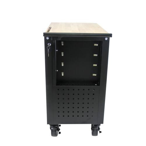 Alt View 2. LOVMOR - 4 DRAWERS MULTIFUNCTIONAL TOOL CART WITH WHEELS AND WOODEN TOP.