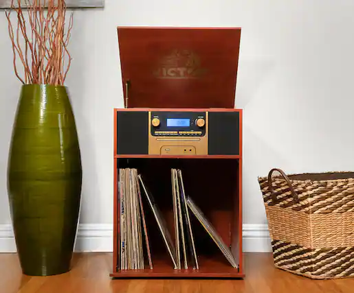 Front. Victor Audio - Victor Boyleston 7-in-1 Turntable Music Center - Espresso.