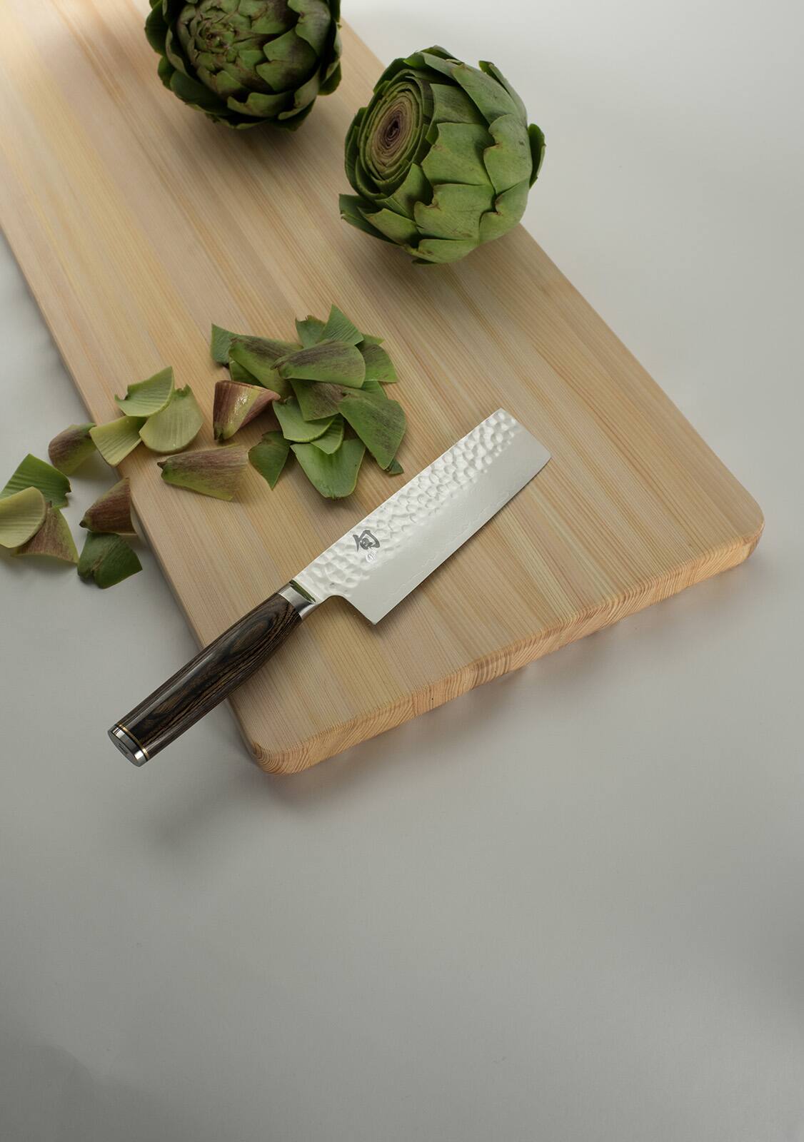 Alt View 3. Shun - Premier Nakiri Vegetable Knife, 5.5 Inch - Brown.