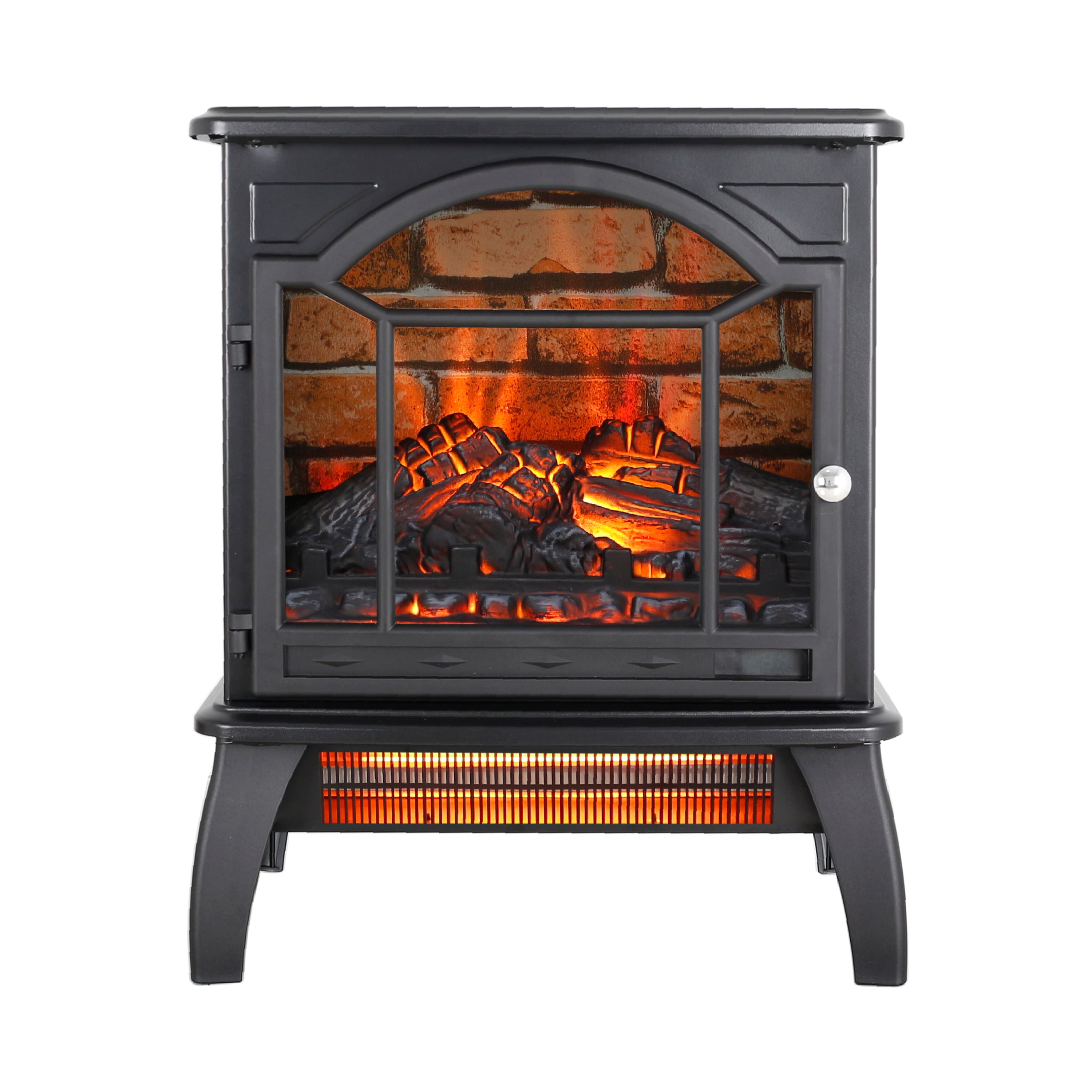 PexFix - 18" 3D Flame Electric Fireplace Stove, Infrared Quartz Heater, Remote, for Living Room and Bedroom