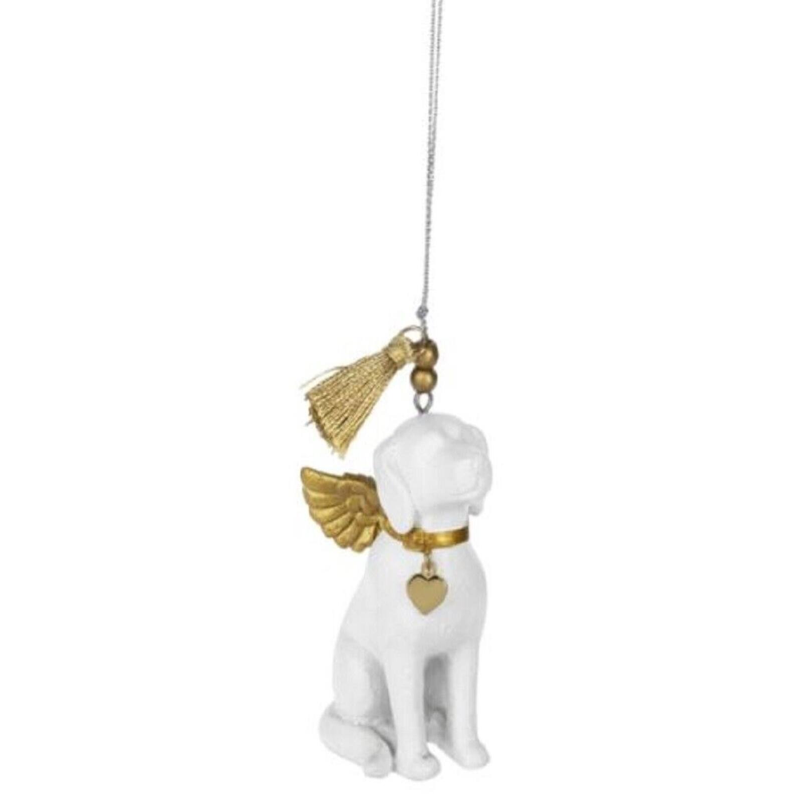 Front. Ganz - Angel Dog Christmas Tree Ornament 3.7 Inch White - White.
