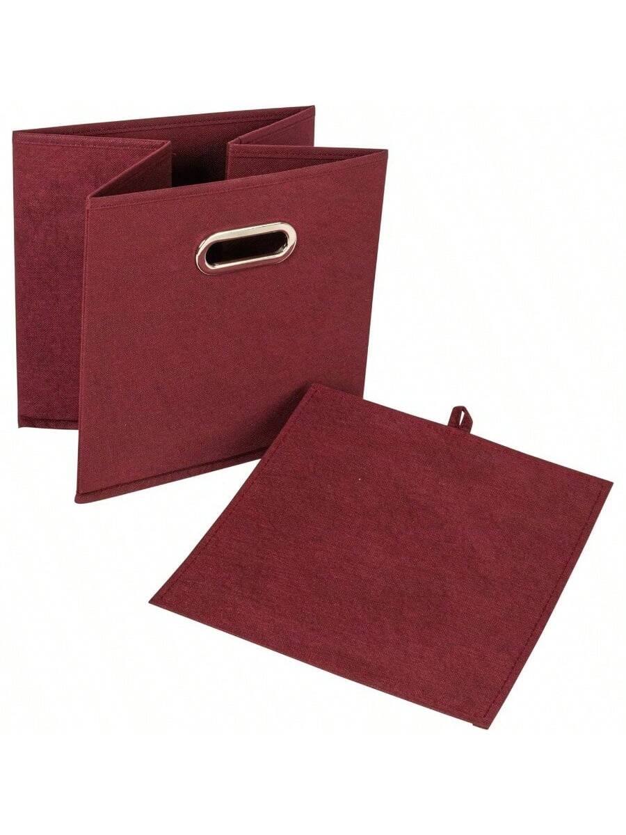 Alt View 3. Live At Space - 80 - 1 Foldable Fabric Storage Bins Set of 6 Cubby Cubes With Handles Black.