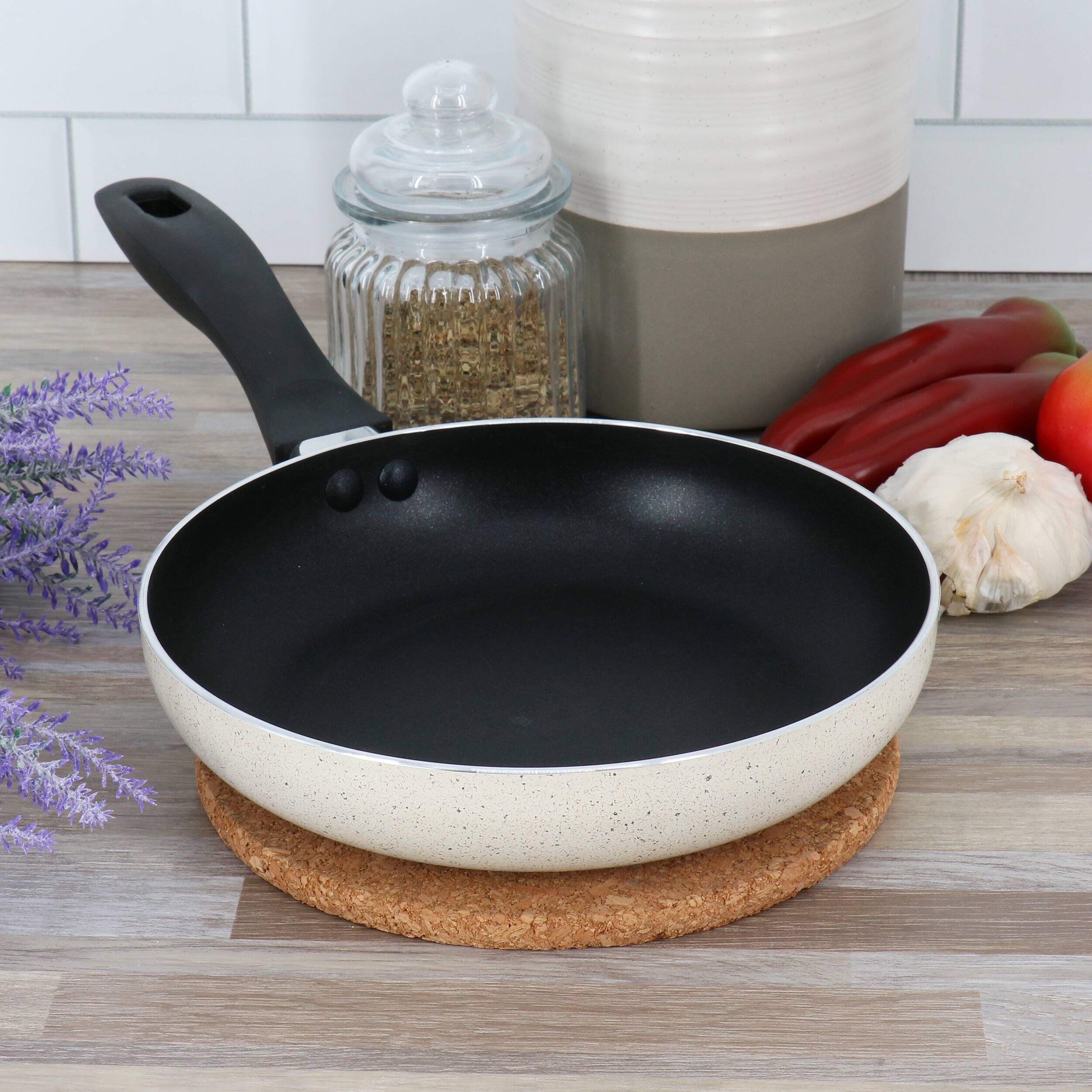 Alt View 4. Oster - Oster Clairborne 8 Inch Round Nonstick Aluminum Frying Pan in Linen - Linen.