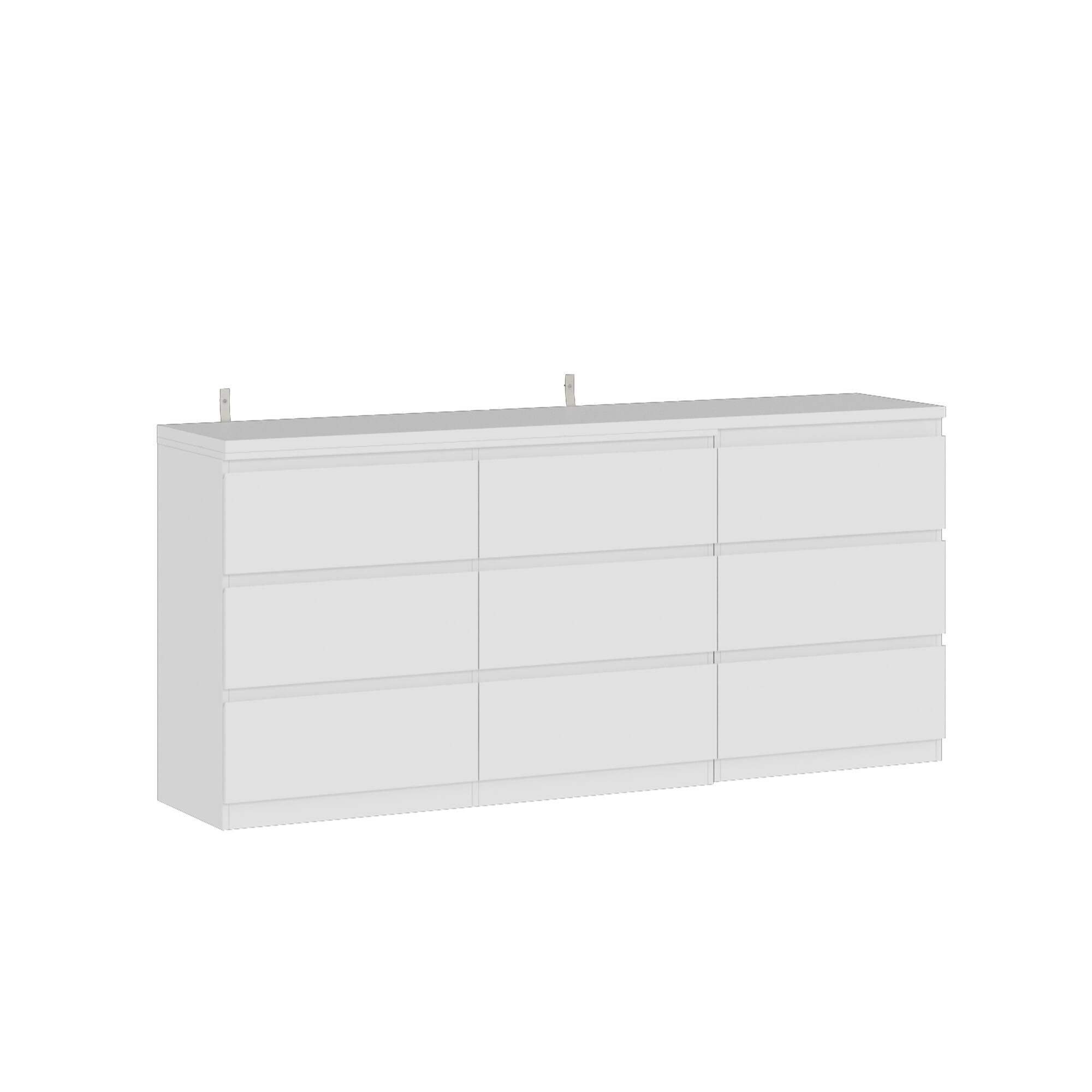 FUFU & GAGA - FUFU&GAGA Modular Multi Drawer Horizontal Storage Unit Rotatable & Expandable Organizer for Living Room - White