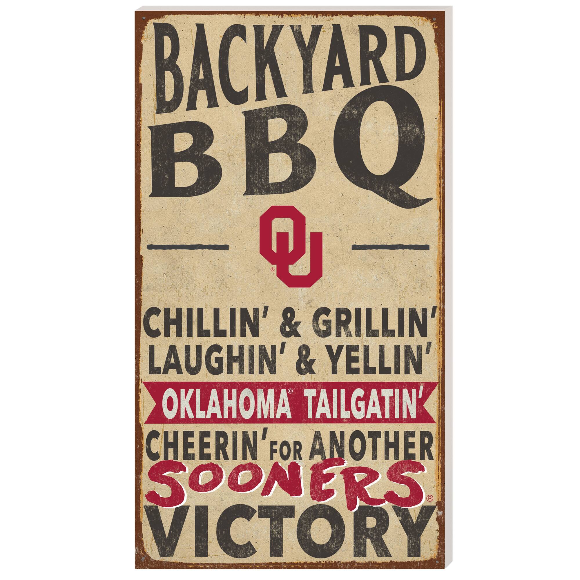 Oklahoma Sooners 11'' x 20'' Indoor/Outdoor BBQ Sign