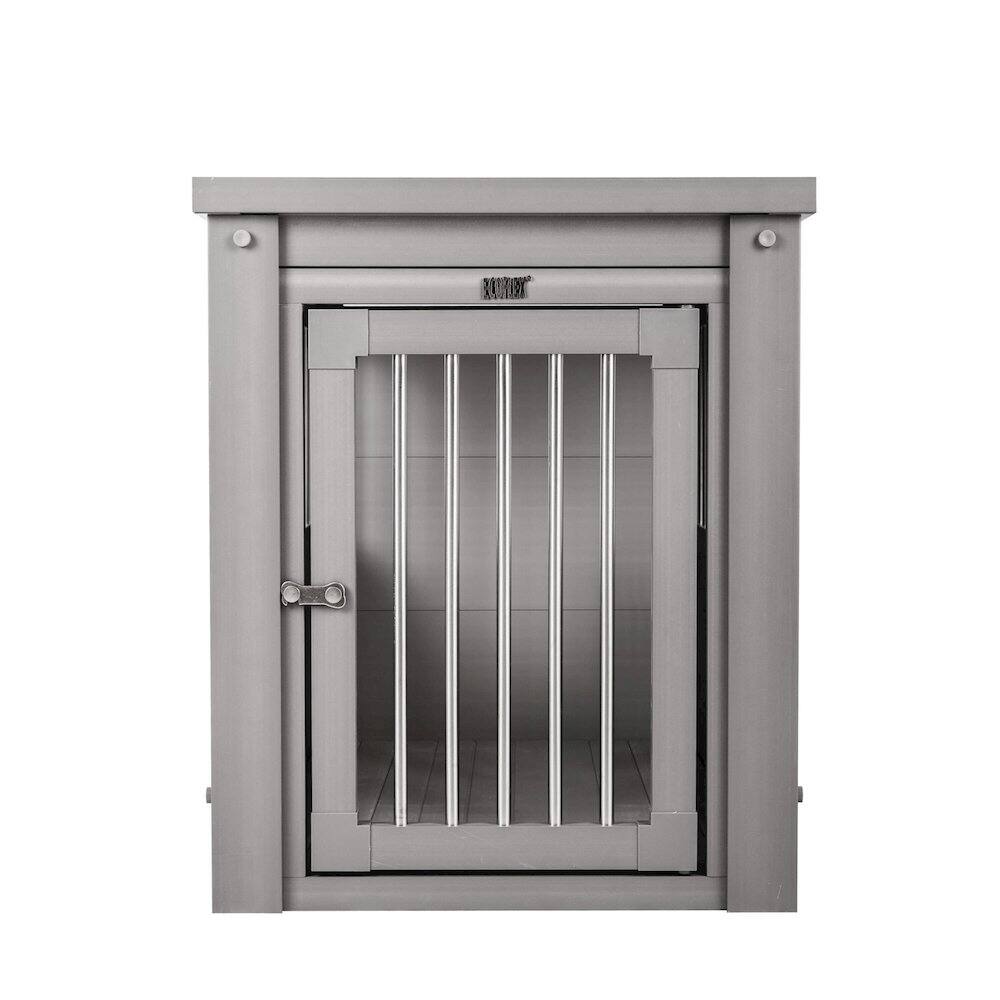 Left. New Age Pet - ECOFLEX Dog Crate End Table - Grey X-Large.