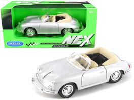 Porsche 356B Roadster "NEX Models" 1/24 Diecast Model Car by Welly - Silver
