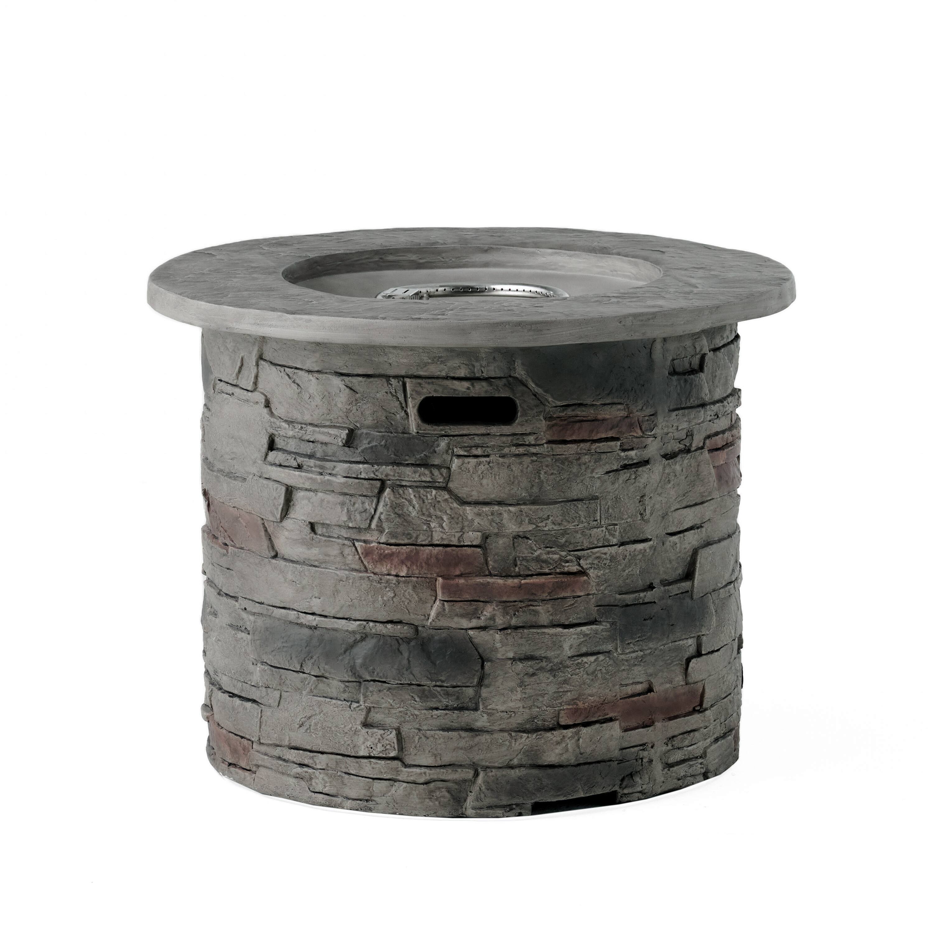 Alt View 8. APRILSOUL - Outdoor 32 inch Round MgO Propane Fire Pit Grey Top 40000 BTU - Stone Gray.