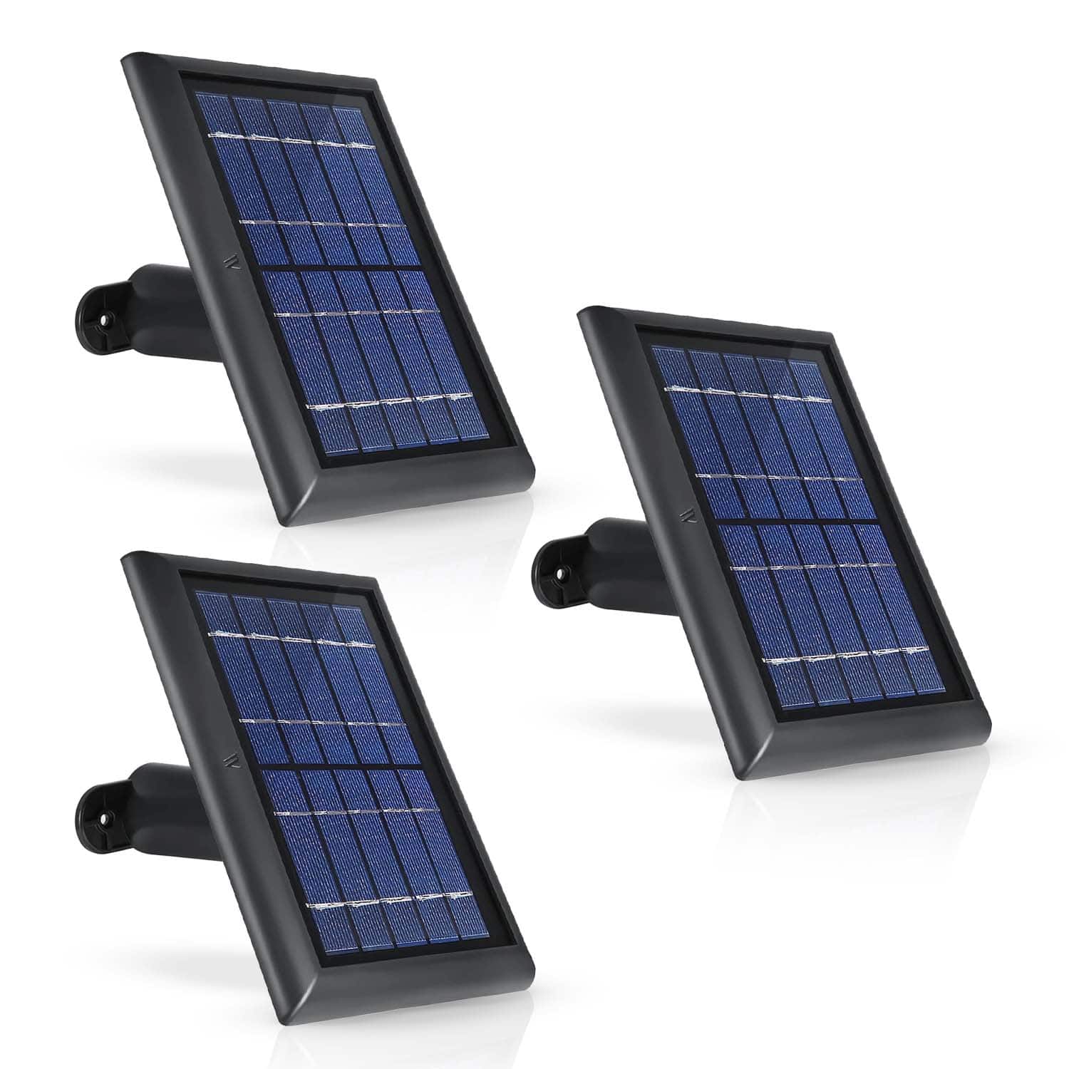 Wasserstein - Solar Power Panel for Blink Outdoor, XT and XT2 Camera Charger (3 Pack) - Black