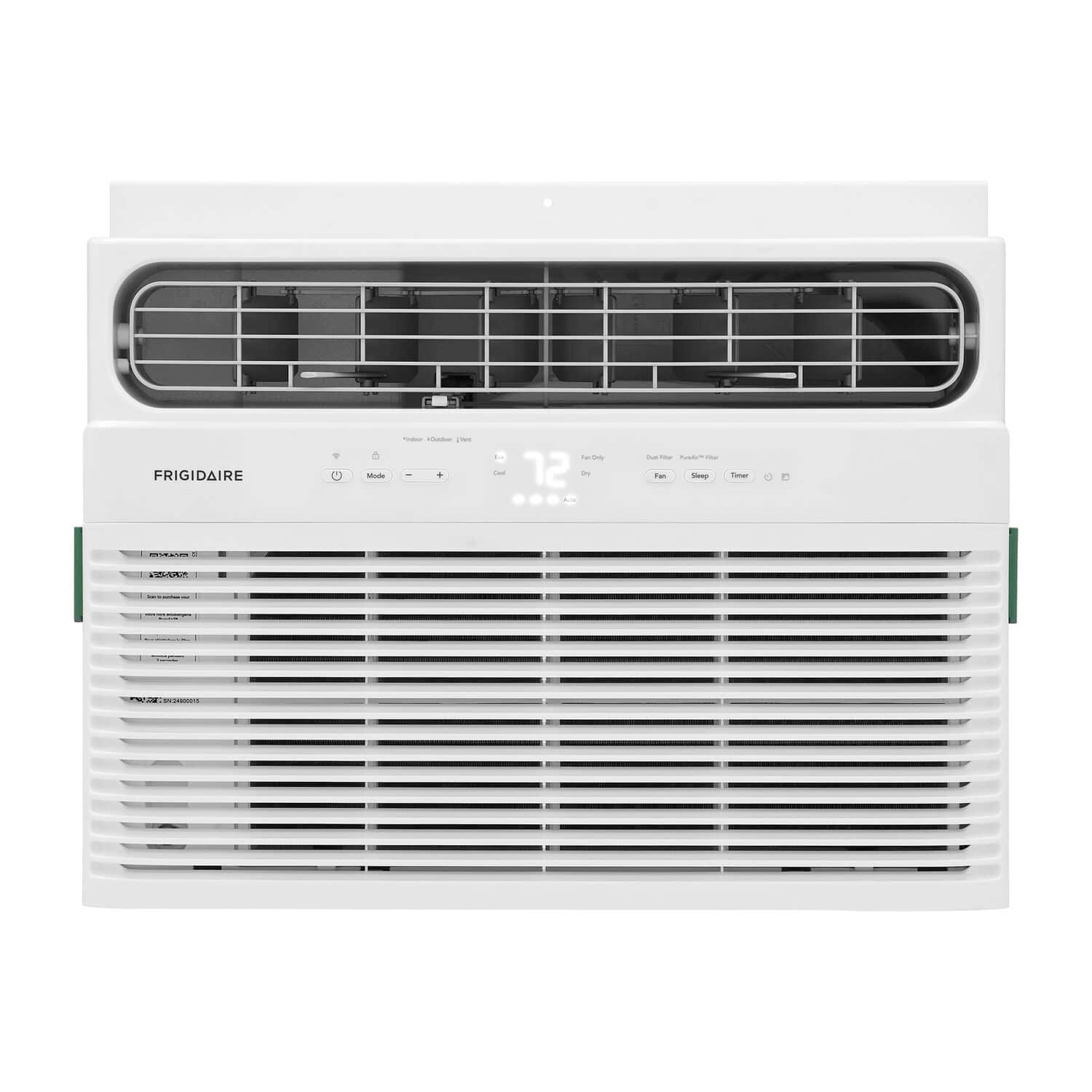 Front. Frigidaire - Frigidaire 115V 14,000 BTU 700 Sq. Ft. Smart Window Air Conditioner with Remote - White.