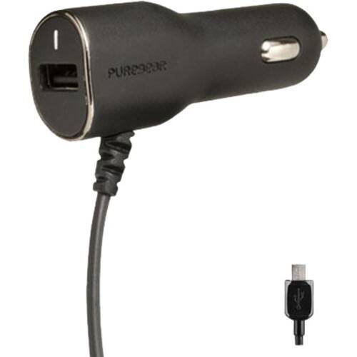 Front Standard. PureGear - Auto Adapter - Black.