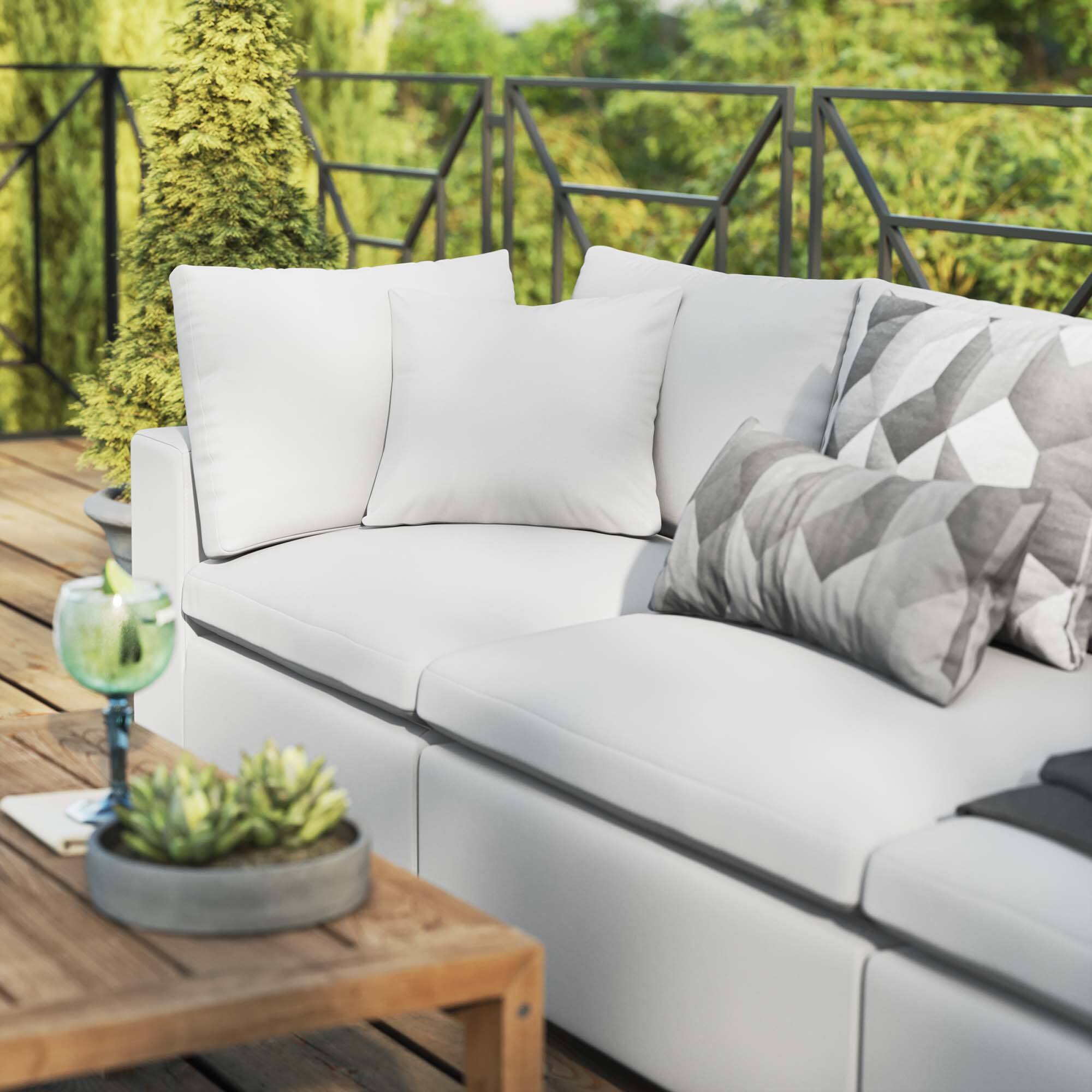 Back. Modway - Commix Overstuffed Outdoor Patio Sofa by Modway - White.