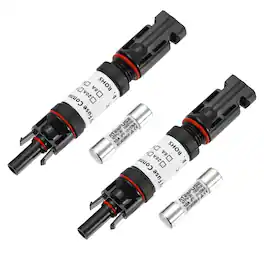 Unique Bargains - 2Set 10A Solar Fuse Holder Inline 1000V IP67 Waterproof Male/Female Connector with Fuse for PV System - Black