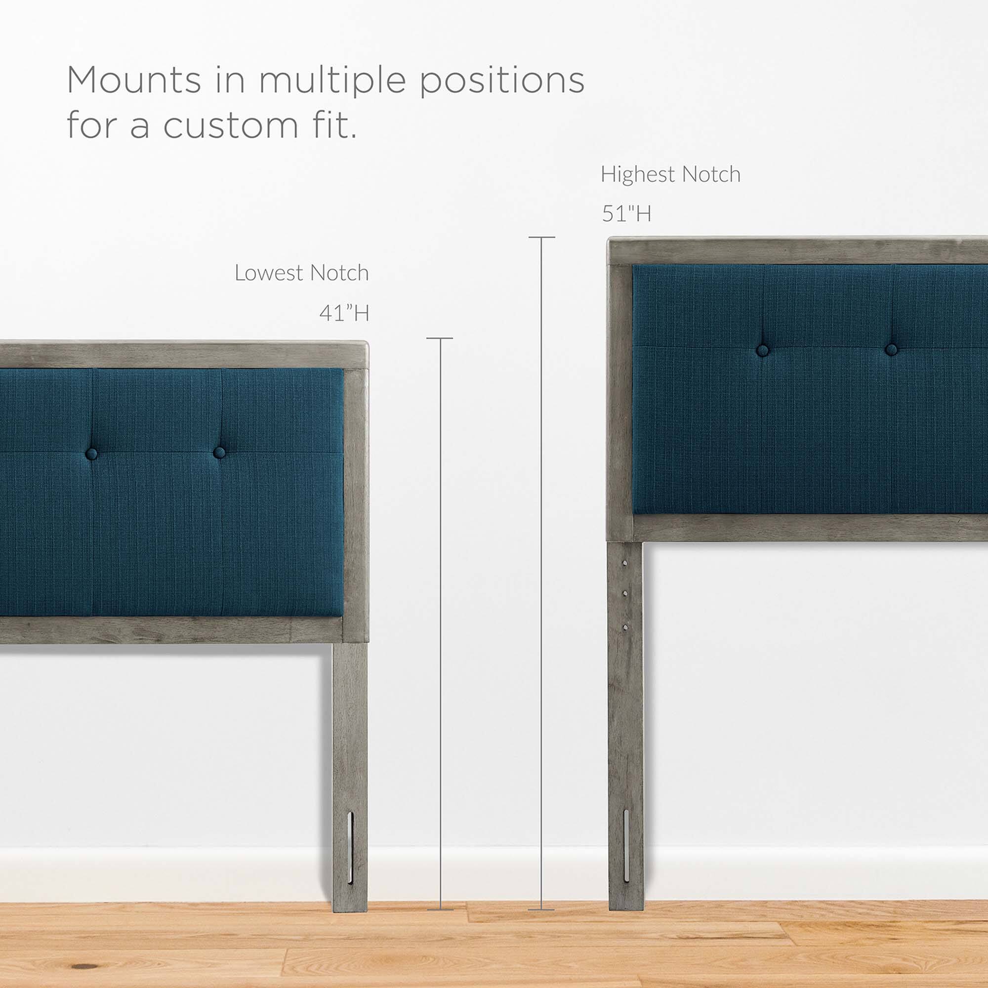 Mounts in multiple positions for a custom fit.

Lowest Notch 41"H

Highest Notch 51"H