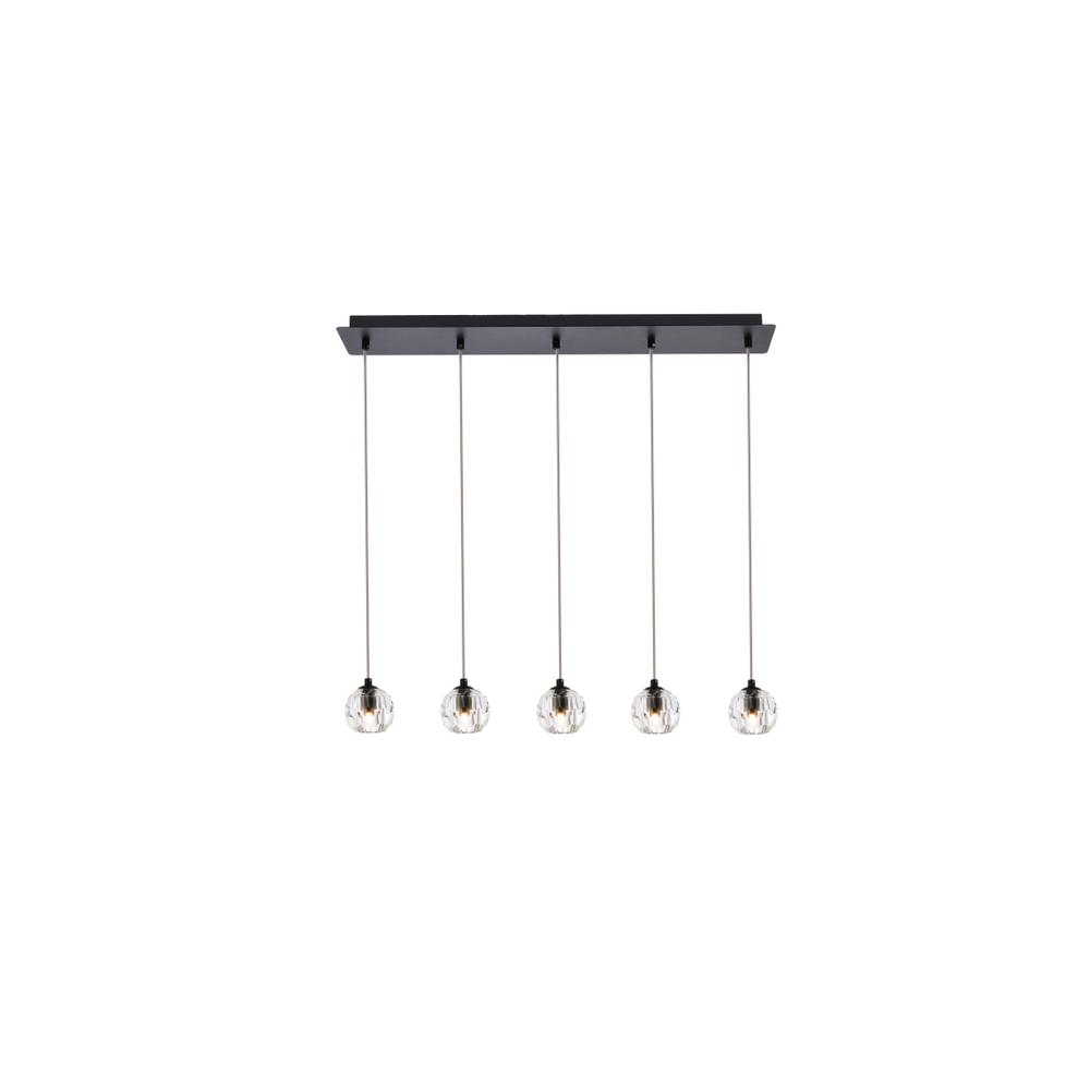 Alt View 4. Elegant Lighting - Eren 5 lights Black pendant - Black.