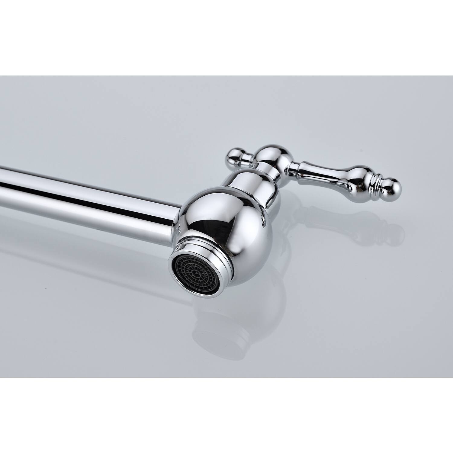 Back. Siljoy - Wall Mount Folding Kitchen Pot Filler Faucet - Chrome.