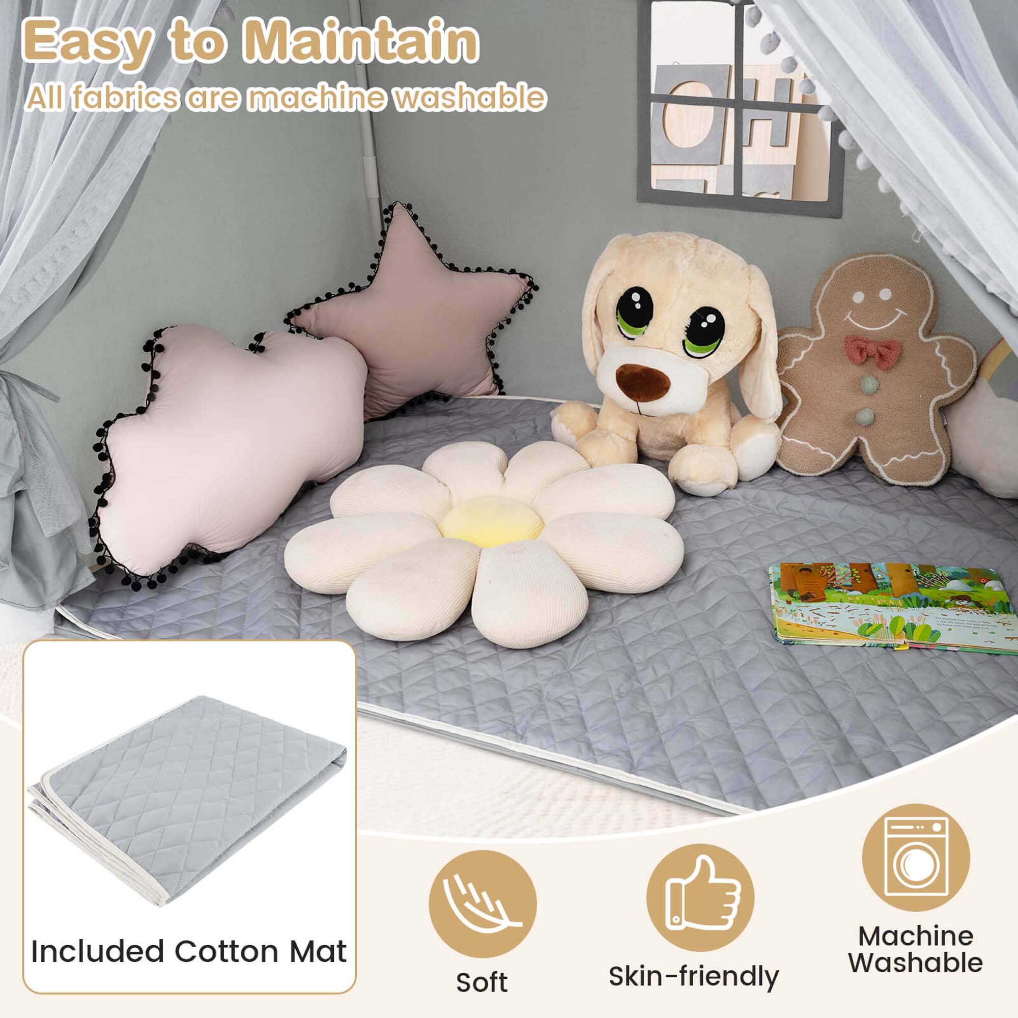 Easy to Maintain, All fabrics are machine washable, Included Cotton Mat, Soft, Skin-friendly, Machine Washable