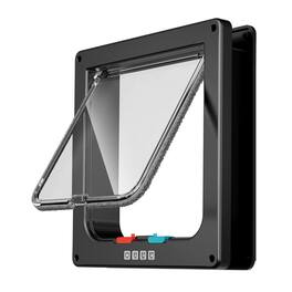 Dazzed Corner - 4 Way Locking Cat Flap Door 9.92" x 9.25" Large Cat Door for Interior Exterior Doors