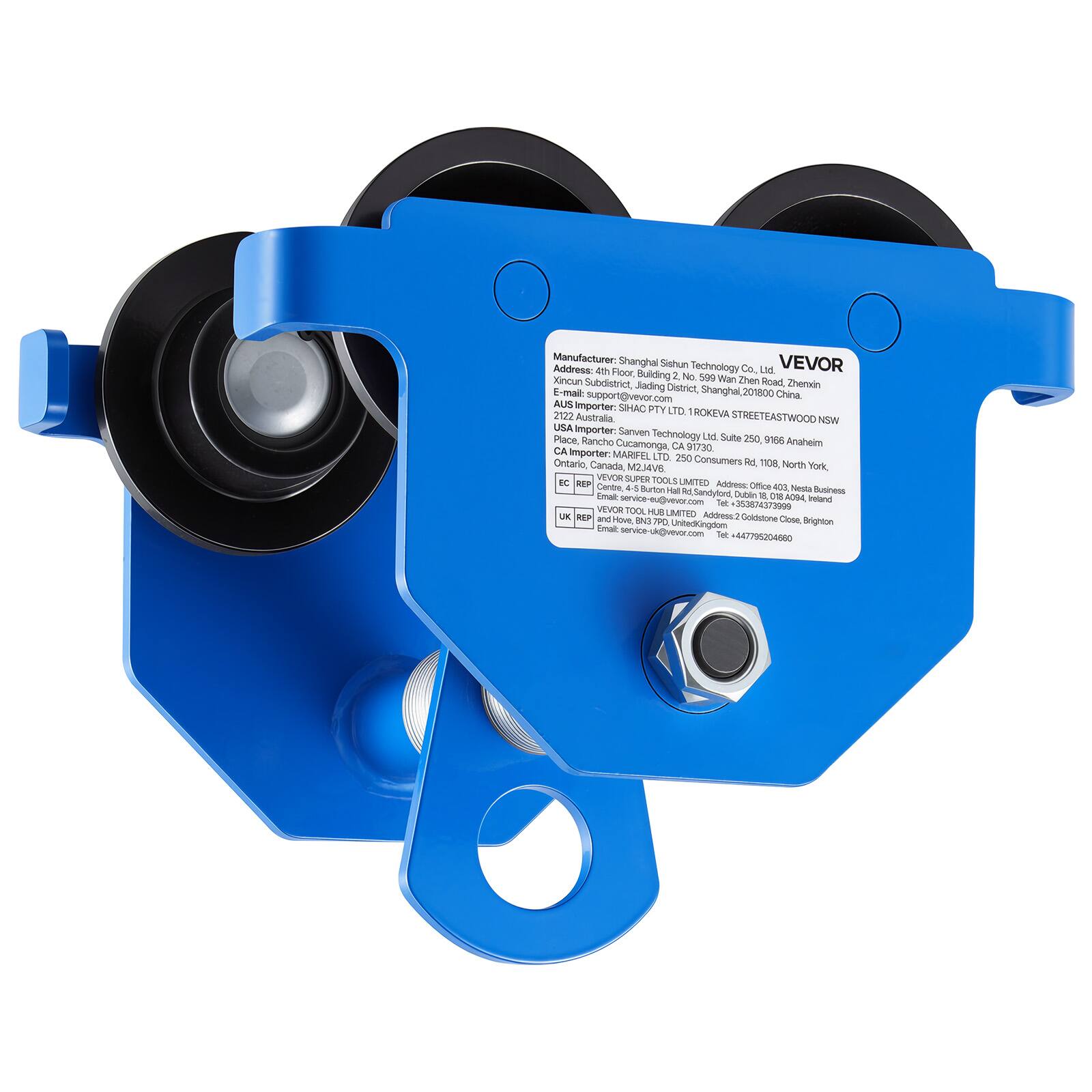Manufacturer: Shanghai Sishun Technology Co. Ltd  
Address: 4th Floor, Xincun Building, No. 2, Zhenxin Road, Zhenxin Subdistrict, Jiding District, Shanghai, 201800  
E-mail: support@vevor.com  

AUS Importer: SIHAC PTY LTD  
Address: 2122 Australia Street, Eastwood, NSW, Australia  

USA Importer: Sanven Technology Ltd  
Address: Suite 280, 9166 Anahelm, Cucamonga, CA 91730  

Importer: MARIFEL LTD  
Address: 250 Consumers Road, North York, Ontario, Canada, M2J 4V6  

VEVOR SUPER TOOL LIMITED  
Address: 423 Media Business Centre, Sandyford, Dublin  
Email: service@vevor.com  
Tel: +253 824 373009  

VEVOR TOCK LIMITED  
Address: Gok Dume, Close, Istanbul, Turkey  
Email: service-uk@vevor.com  
Tel: +2