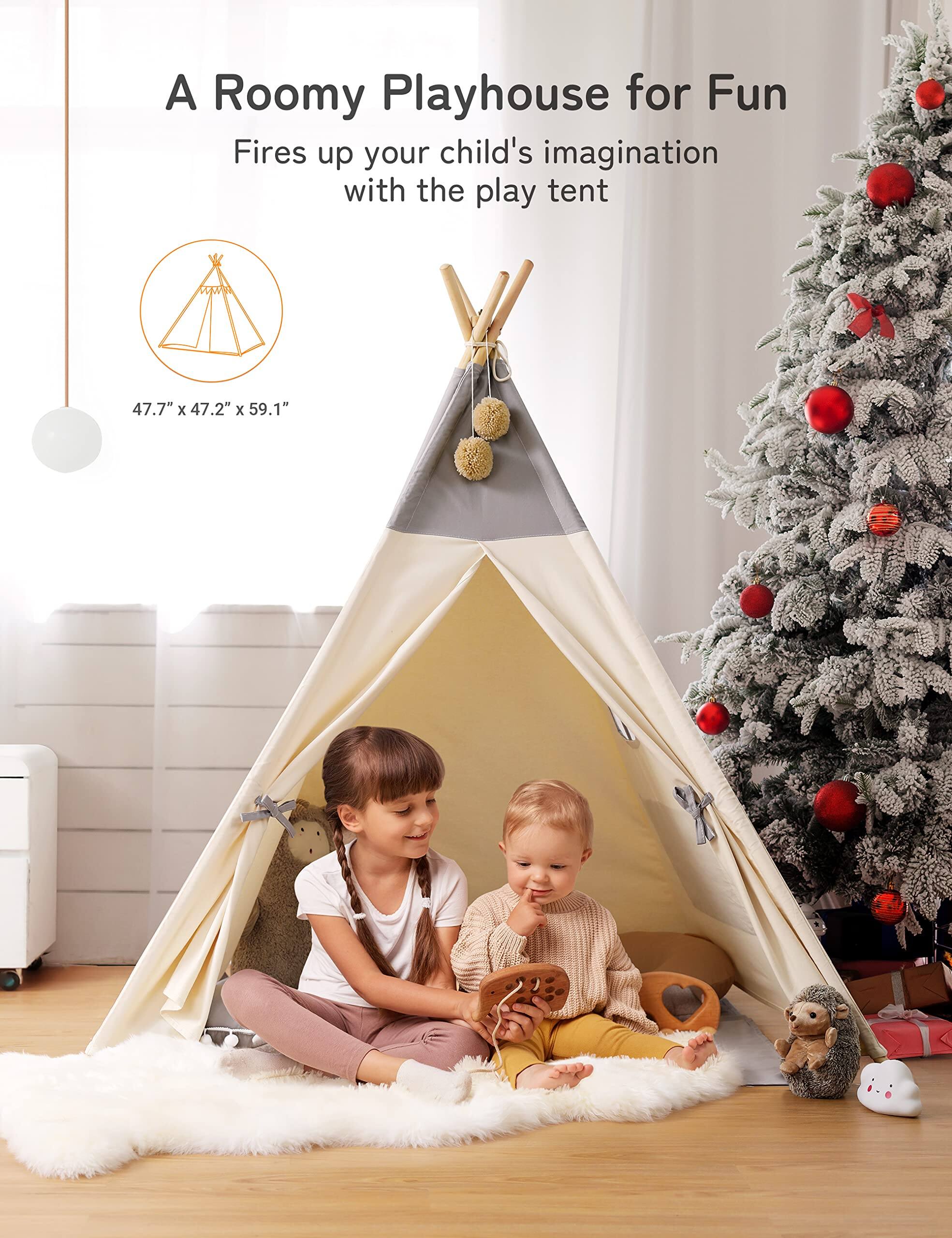 A Roomy Playhouse for Fun

Fires up your child's imagination with the play tent

47.7" x 47.2" x 59.1"