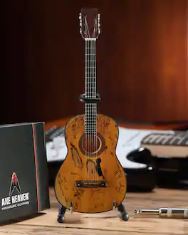 Axe Heaven - Willie Nelson - Willie Nelson Signature Trigger Acoustic Mini Guitar Replica Collectible - Collectibles - Multicolor