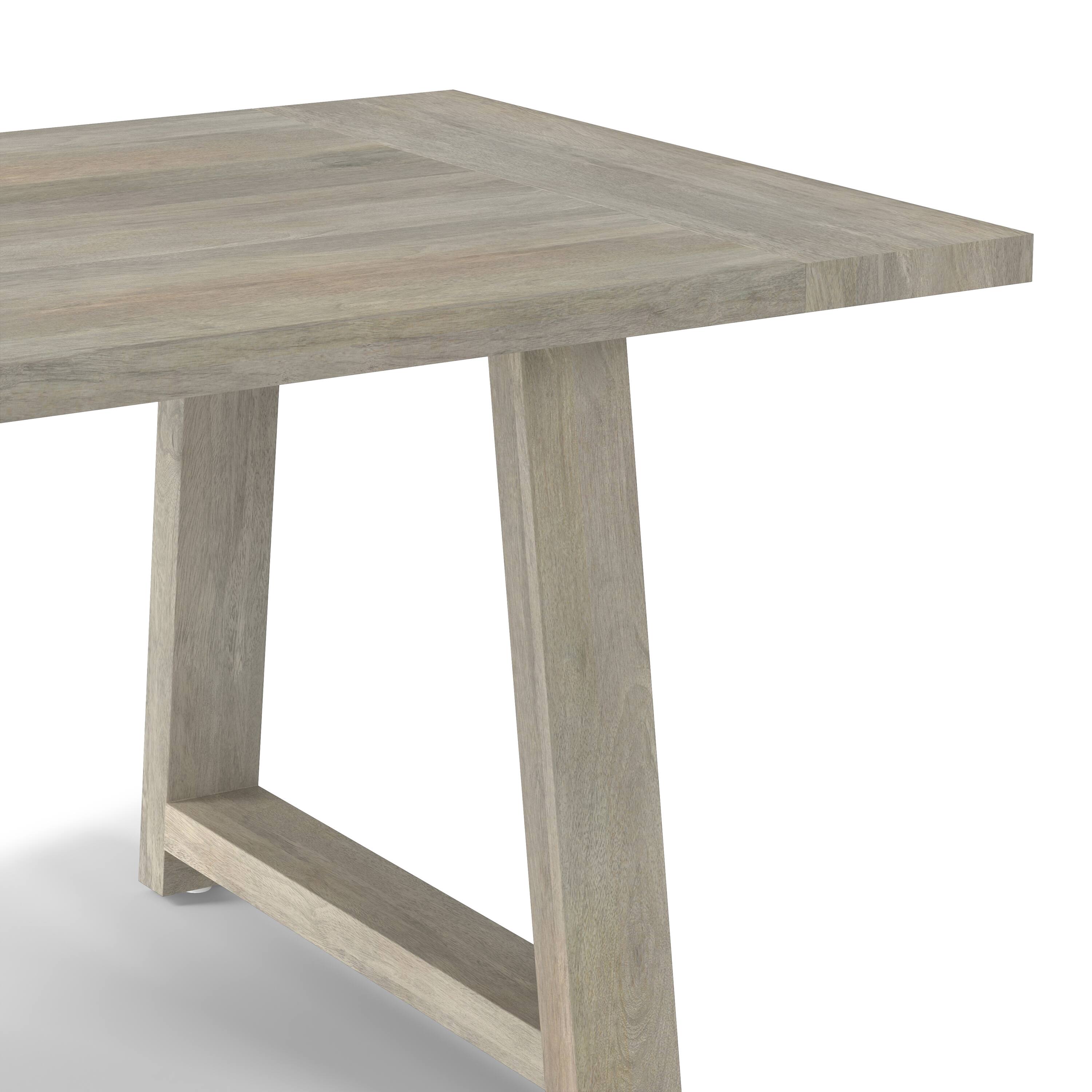 Alt View 6. Simpli Home - Whitley 72 inch Wide Solid Mango Farmhouse Dining Table - White Wash.