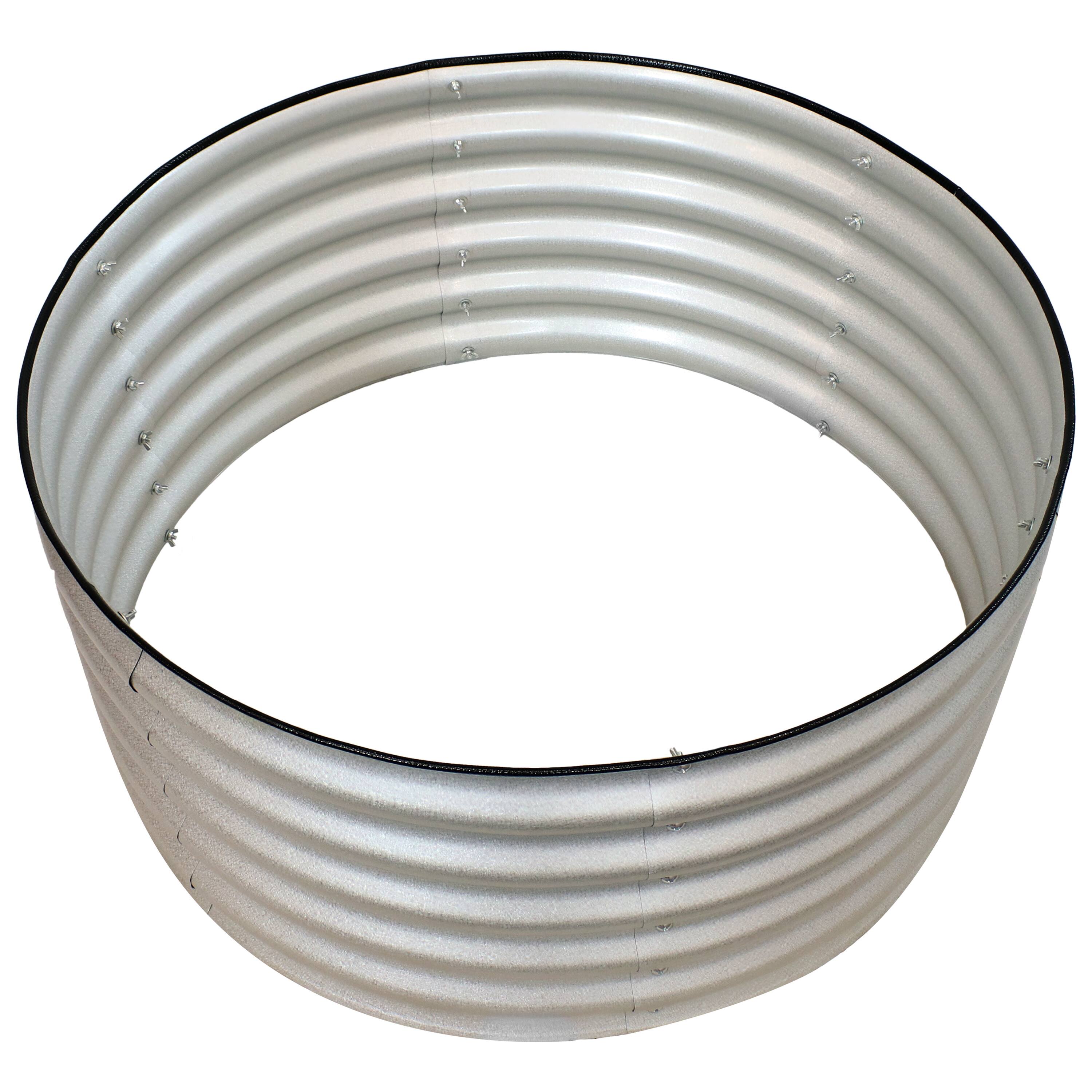 Alt View 5. Sunnydaze - Galvalume Steel Round Raised Garden Bed - 36 in - Silver.