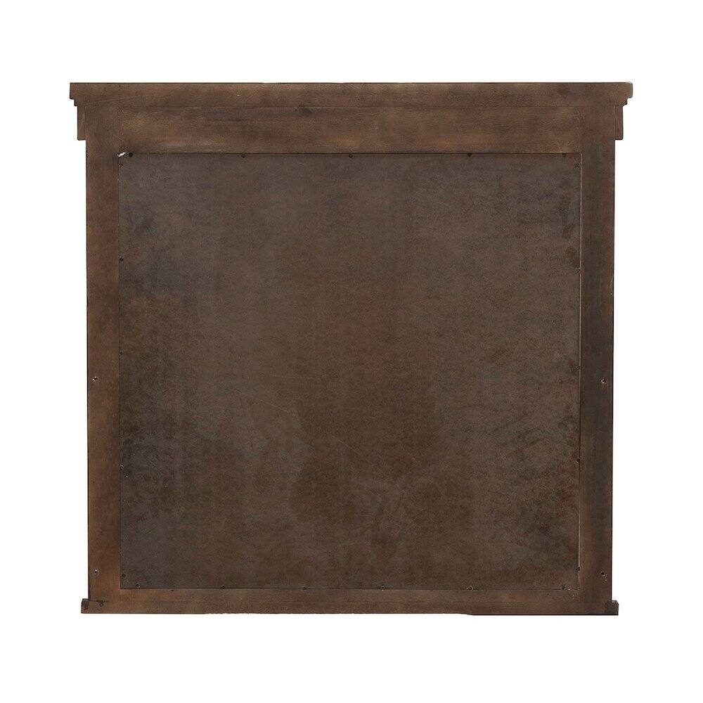 Angle. Liberty Furniture Industries - Carolina Park Mirror Transitional Wood Framed 42" x 40" - Amber Brown - Amber Brown.