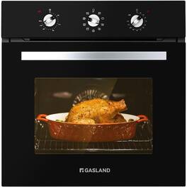 GASLAND - 24 inches Built-in Electric Single Wall Oven with Rotisserie and Mechanical Knob - Black