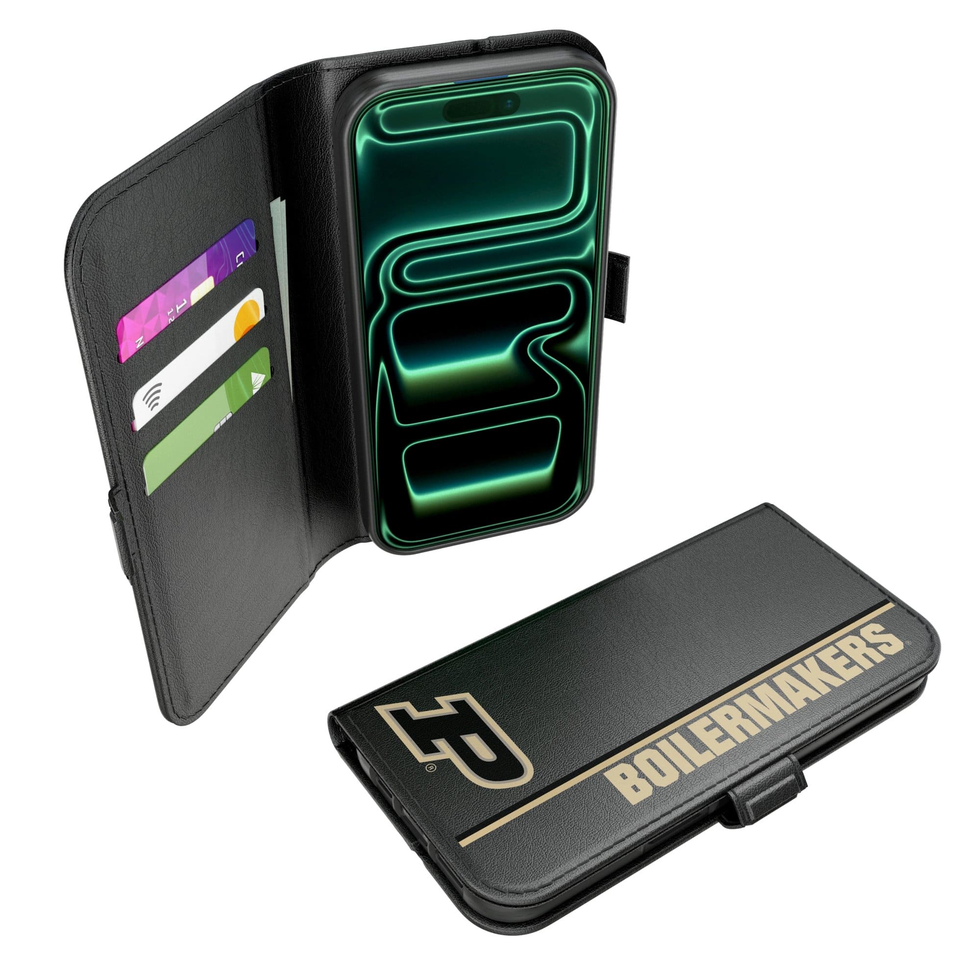 Keyscaper - NCAA - Purdue Boilermakers iPhone Folio 2.0 Case - 17 Pro - Black price history on PriceWatchPro
