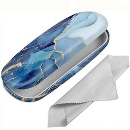 Kitcheniva - Multiuse Durable Hard Shell Eyeglasses Box with Cleaning Cloth Protective Cover Ocean Marble - Cloudy Marble