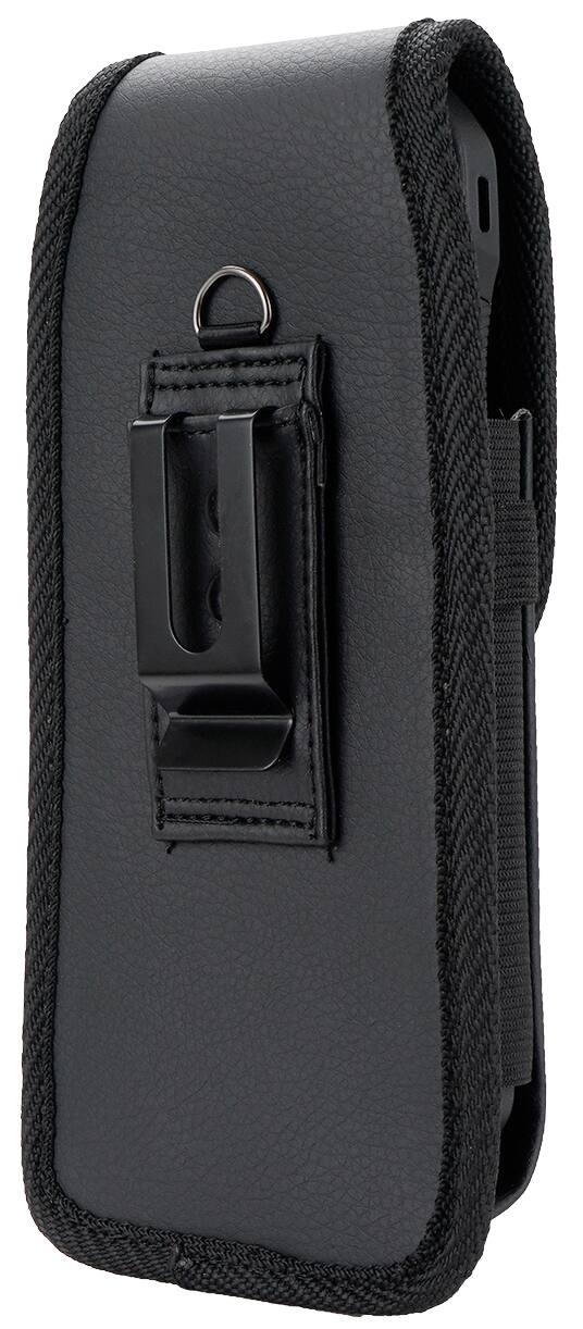Alt View 6. Nakedcellphone - Pouch Case for iPhone 17 Pro Max, iPhone 15 Plus (with Metal Clip, Belt Harness, Magnetic Closure, Case-Compatible) - Black.