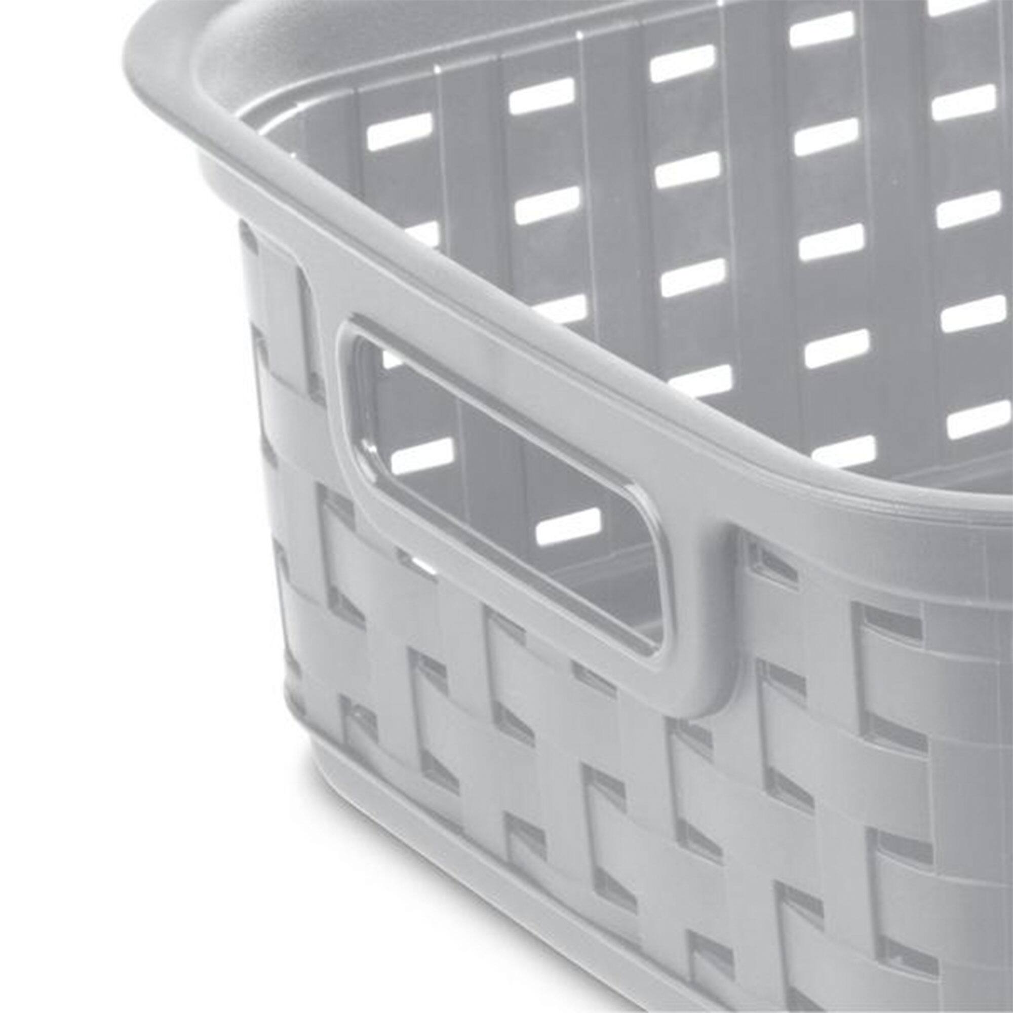 Alt View 8. Sterilite - Sterilite 11" Small Weave Open Bin Organize Wicker Storage Basket, Grey, 8 Pack - Cement.