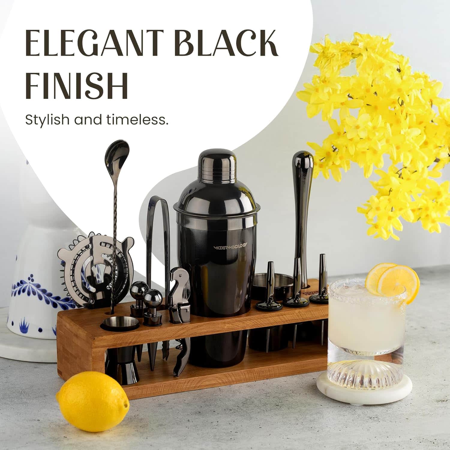 Zulay Kitchen 21 Piece Cocktail Shaker Set with Stand by Modern