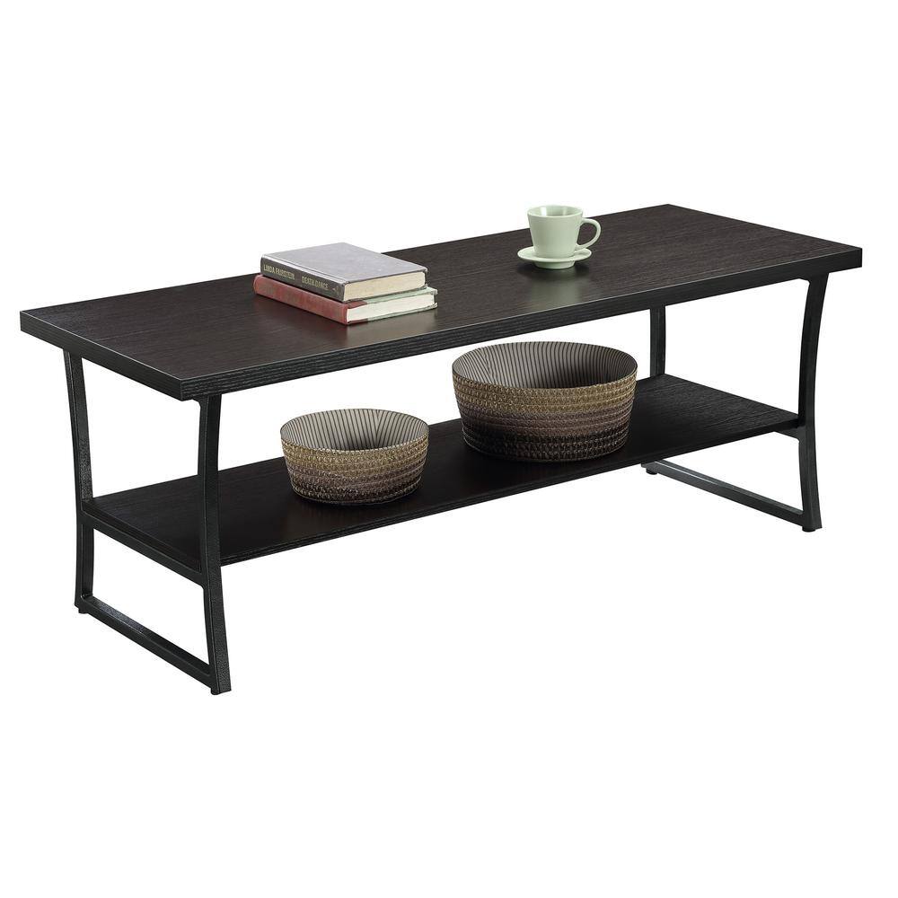 Left. Convenience Concepts - X-Calibur Coffee Table - Espresso/Slate Gray Frame.