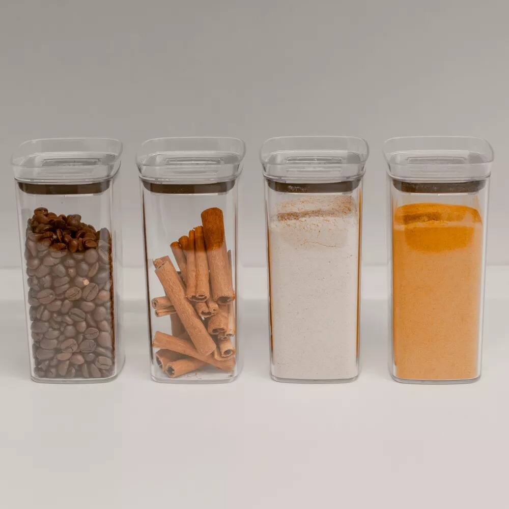 Alt View 5. OU - OU Airtight Food Storage Container 8pc (set of 4) BPA Free Clear Plastic Storage Container - Clear.