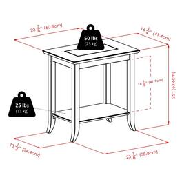 FurniFact - Rectangular End Table - Espresso