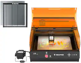 Mecpow - X4 Pro Dual Laser Engraver Bundle & H44 17.32" Honeycomb Bed, 40W/20W Air Assist Camera Enclosed Acrylic Wood Cutter