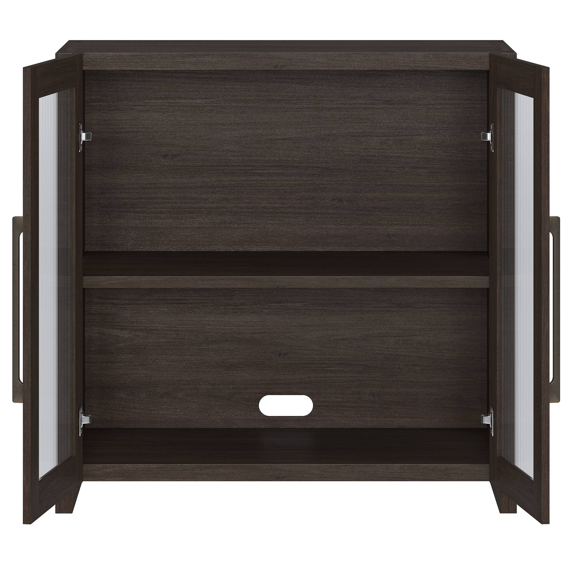 Alt View 1. Hudson&Canal - Clarkson 32" Wide Rectangular Accent Cabinet - Brown.