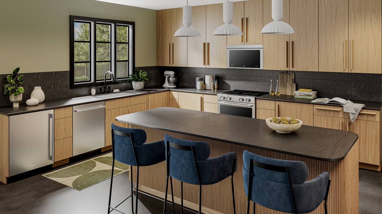 Alt View 5. KitchenAid - 5.0 Cu. Ft. Undercounter Refrigerator - Black Cabinet/Stainless Doors.