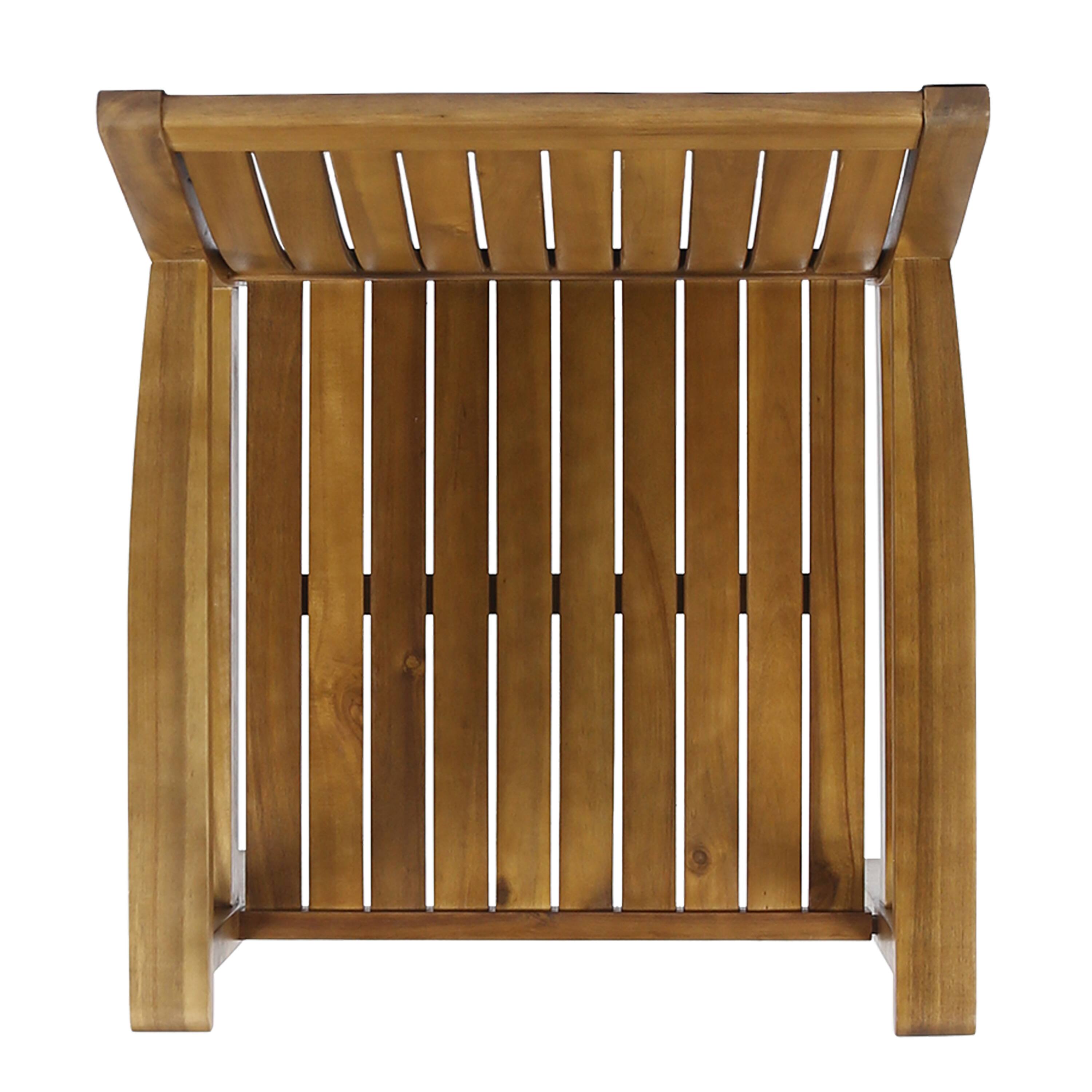 Alt View 6. Whisen - Outdoor Dining Chair Set of 2, Acacia Wood Patio Chairs with Slat Design, Weather-Resistant Armchairs for Backyard - Teak.