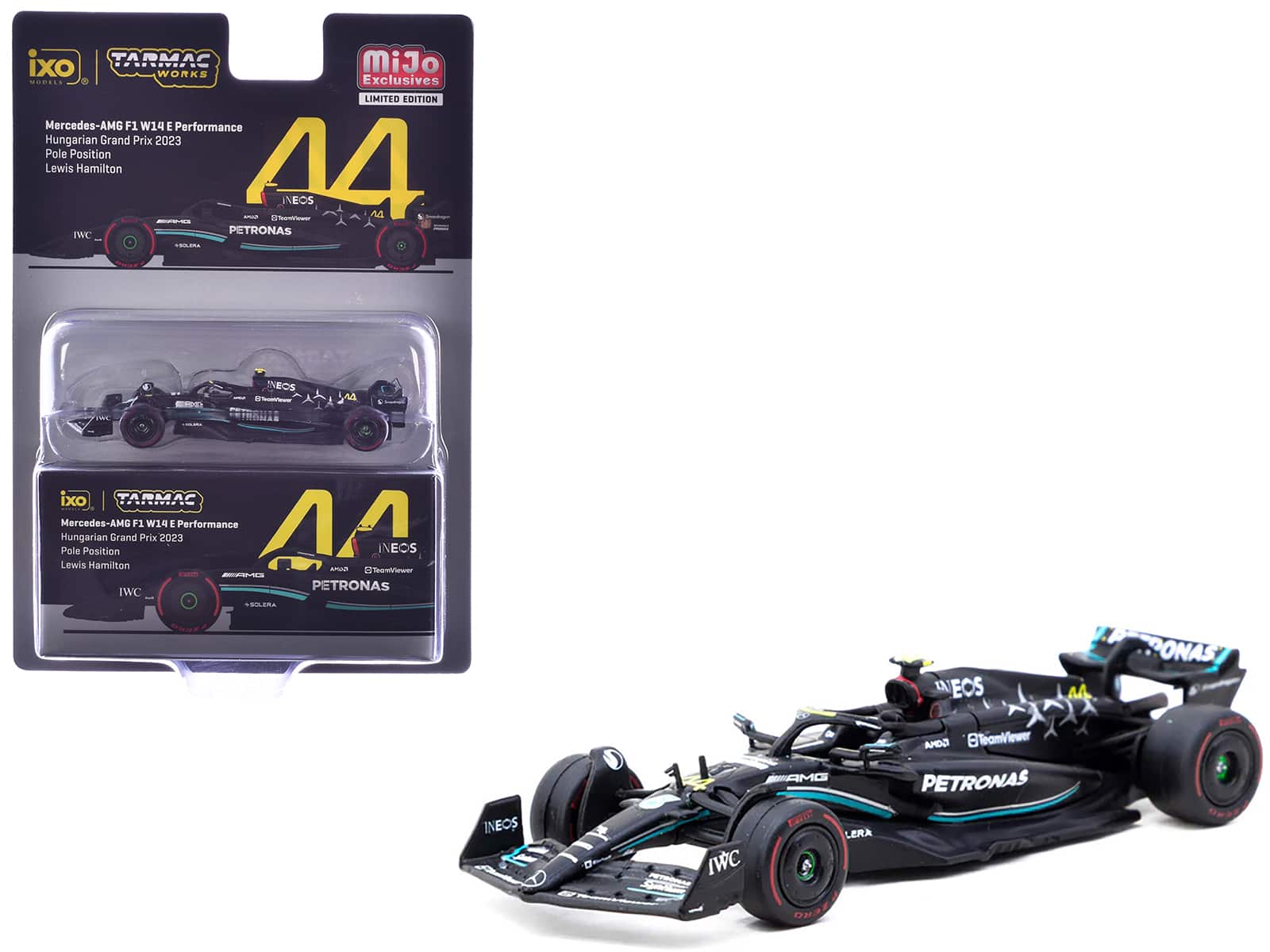 Tarmac Works - Mercedes-AMG F1 W14 E Performance #44 Lewis Hamilton Pole Position F1 Hungarian GP 2023 Global64 1/64 - Multicolor