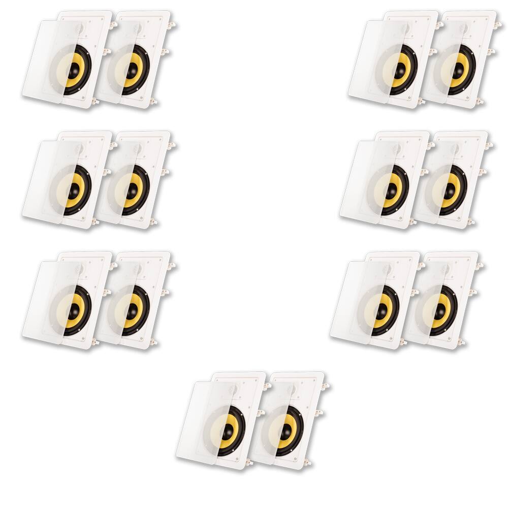 Front. Acoustic Audio by Goldwood - HD-650 in Wall 6.5" Speakers Home Theater Surround Sound 7 Pair Pack - Paintable White.