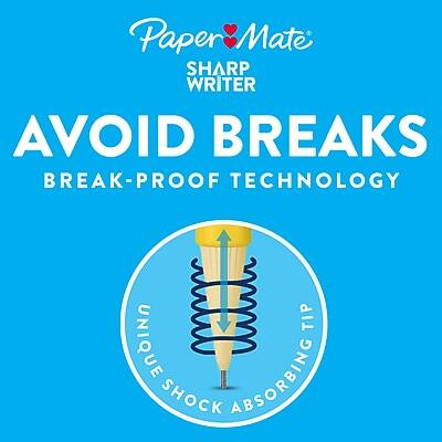 Paper Mate  
SHARP WRITER  

AVOID BREAKS  
BREAK-PROOF TECHNOLOGY  

QUE SHOCK ABSORBING TIP