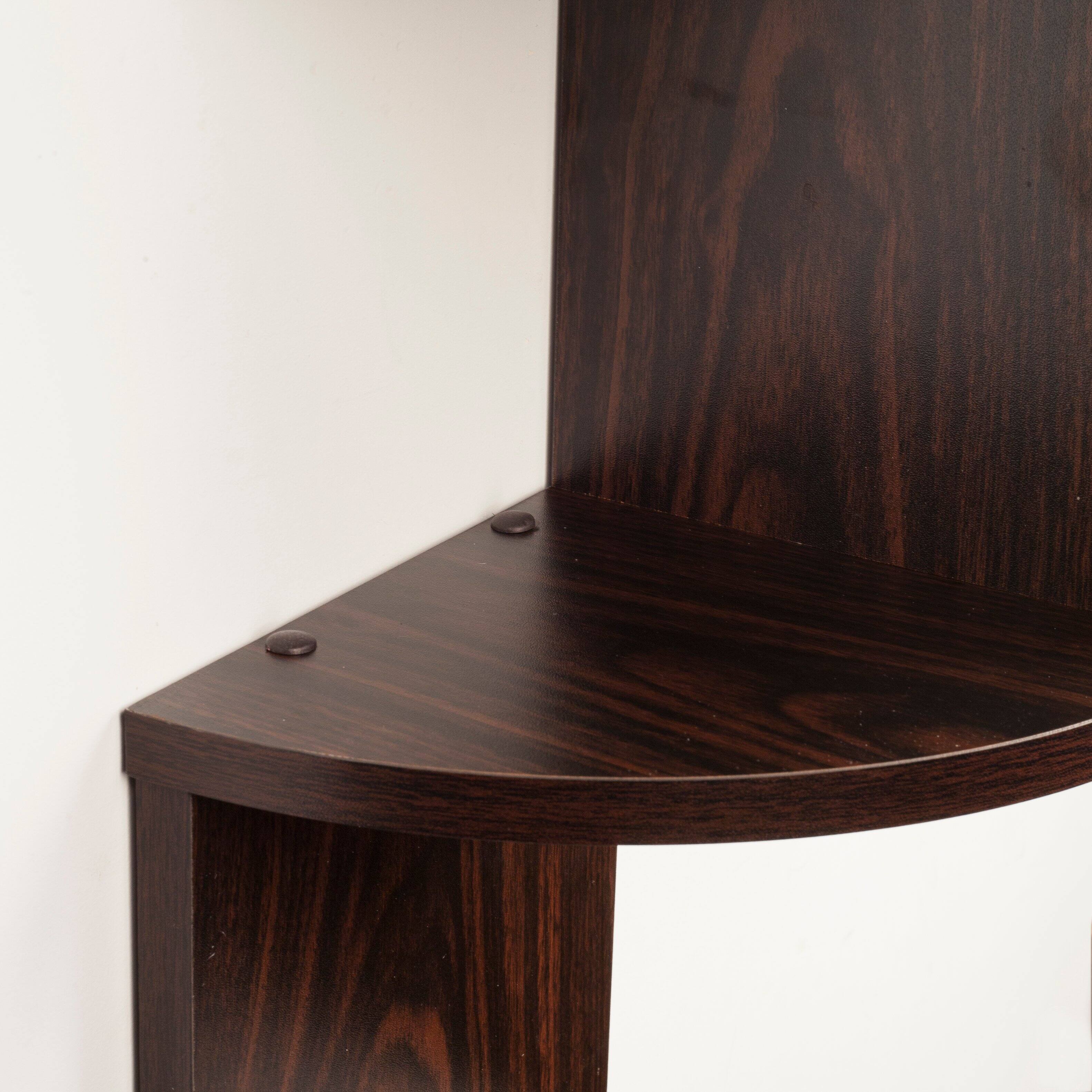 Alt View 2. Danya B - Five Tier Corner Wall Shelf - Walnut - Brown.