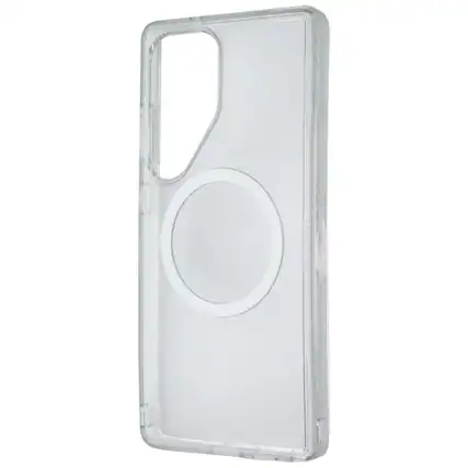 Front. OtterBox - OtterBox Symmetry Series MagSafe Case for Samsung Galaxy S25 Ultra - Stardust - Clear.